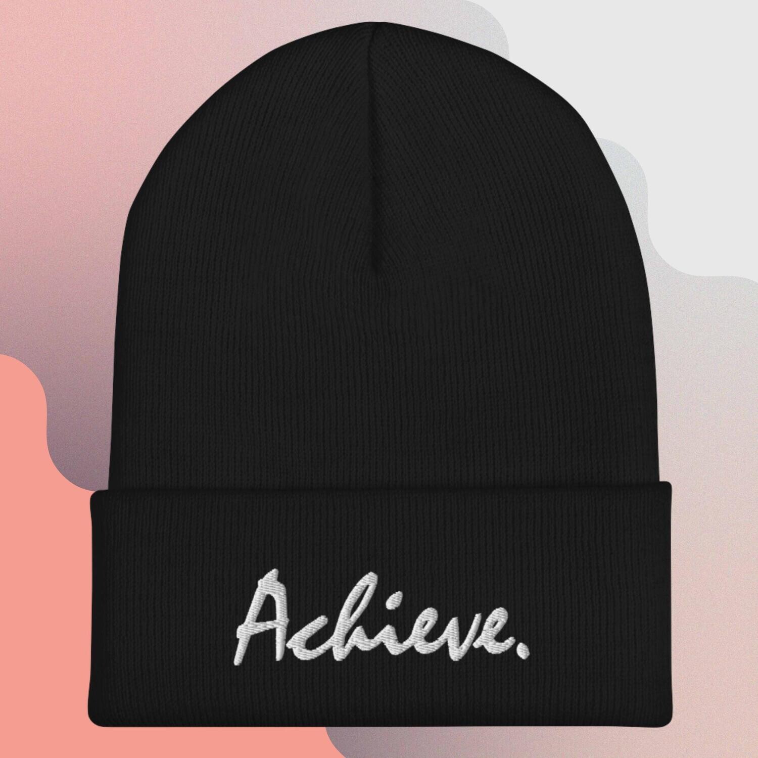 &quot;Achieve.&quot; Cuffed Beanie