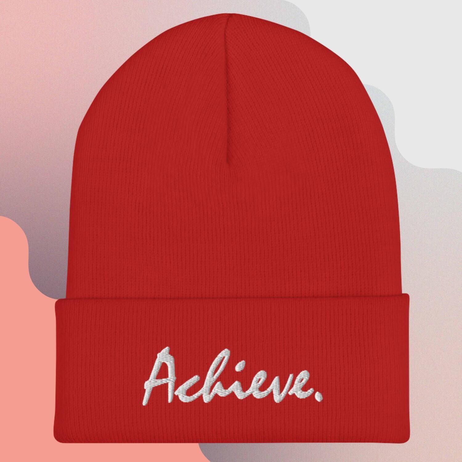 &quot;Achieve.&quot; Cuffed Beanie