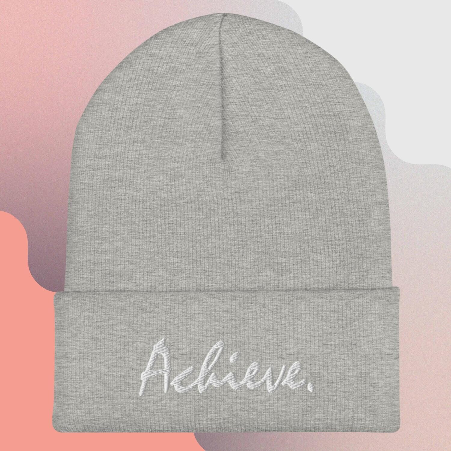 &quot;Achieve.&quot; Cuffed Beanie