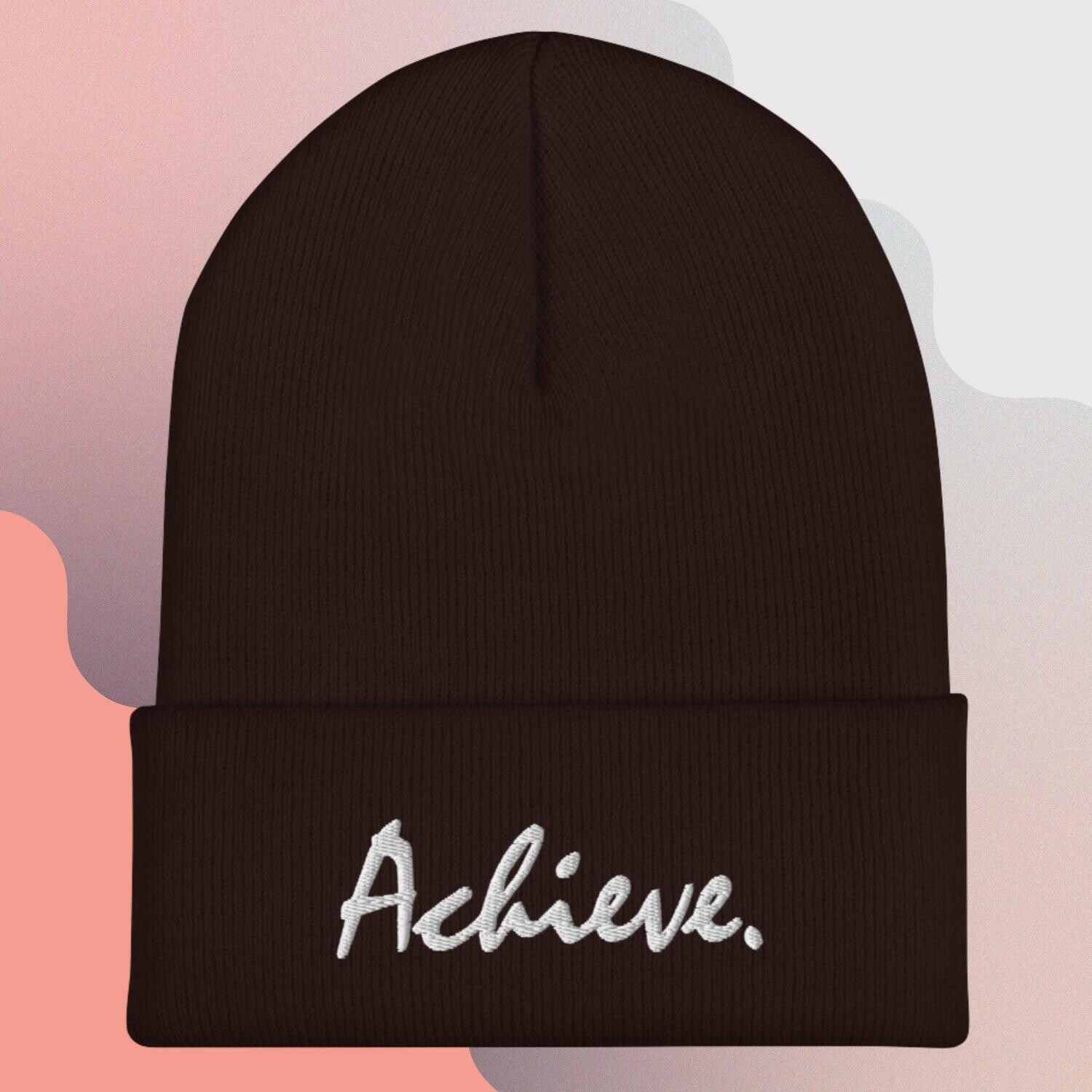&quot;Achieve.&quot; Cuffed Beanie