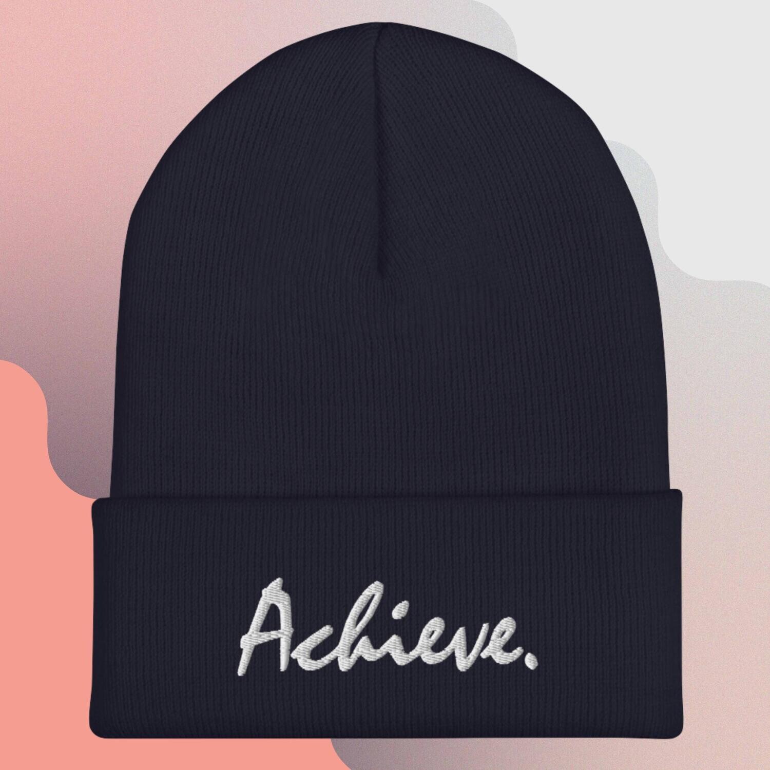 &quot;Achieve.&quot; Cuffed Beanie