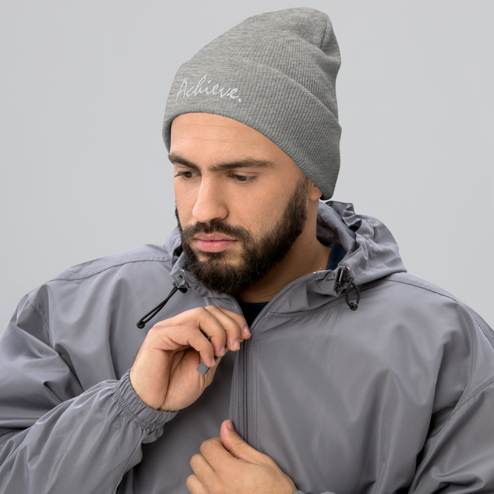 &quot;Achieve.&quot; Cuffed Beanie