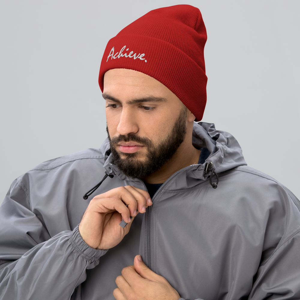 &quot;Achieve.&quot; Cuffed Beanie