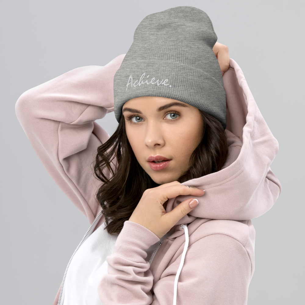 &quot;Achieve.&quot; Cuffed Beanie