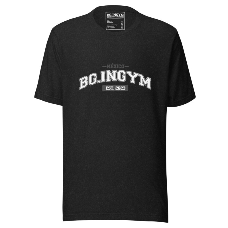 Unisex t-shirt Diseño BG.INGYM VARSITY