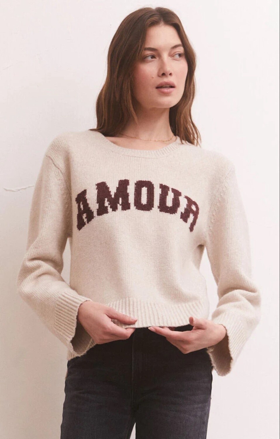 Serene Amour Sweater, Size: XS, Colour: OATMAEAL