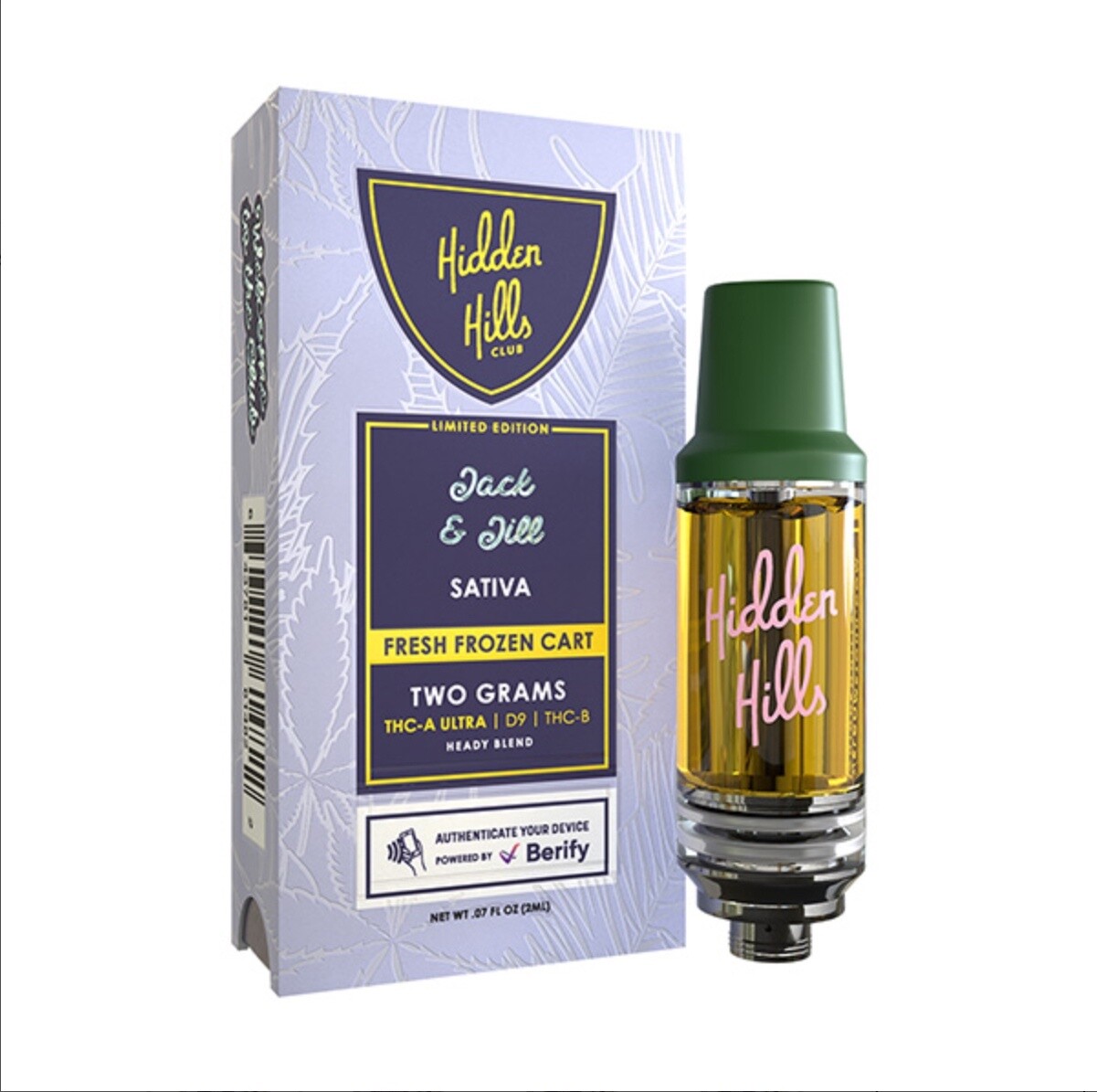 Hidden Hills Fresh Frozen Cartridge | 2g, Strains:: Jack &amp; Jill-Sativa