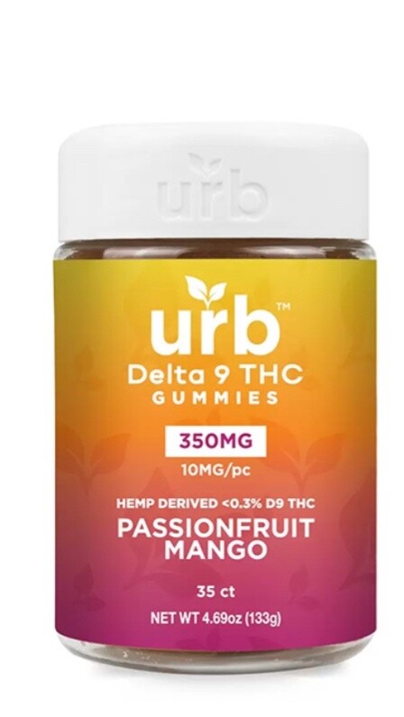 Urb Delta 9 THC 350MG Gummies – 35cnt, Flavors:: Passionfruit mango