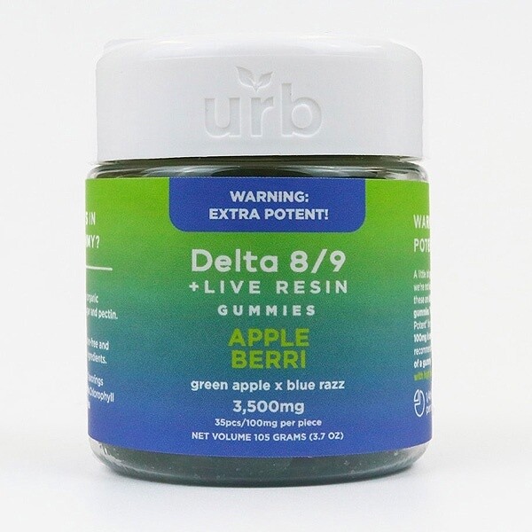 Urb Delta 8/9 Gummies 3500mg, Flavor: Apple berry