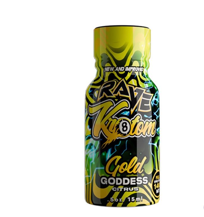 Purlyf Rave Kratom Shot 15ml, Flavors:: Purlyf Rave Kratom Gold Goddes Shot| 15ml