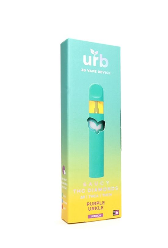 URB Saucy THC Diamonds Disposable | 3g, Flavors:: Purple Urkle - Indica