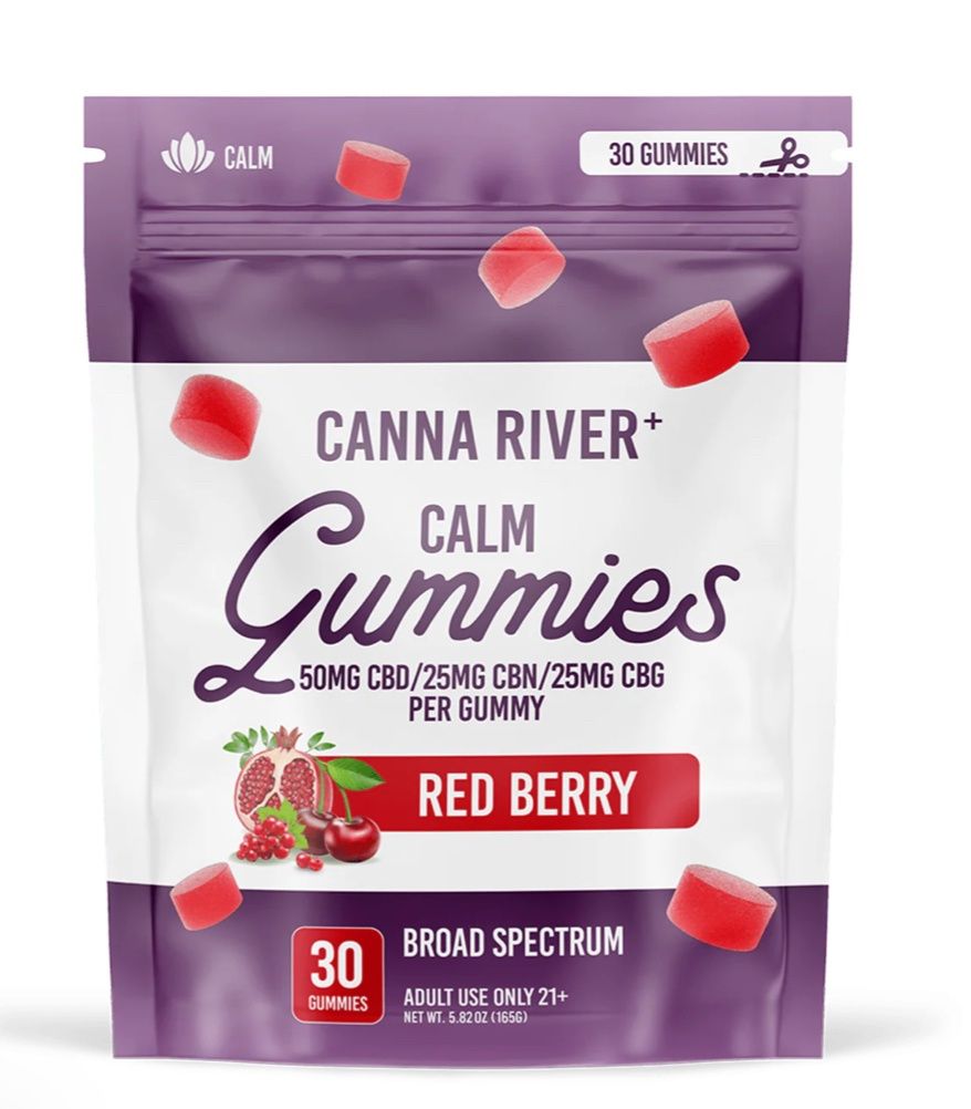 CANNA RIVER BROAD SPECTRUM CALM GUMMIES | 30 COUNT, Flavor: Red Berry