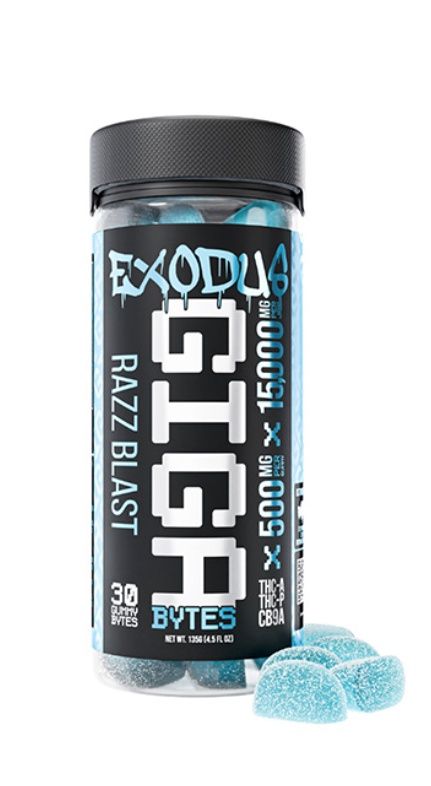 Exodus Gigabytes Gummies | (30ct) 15000mg, Flavors:: Razz Blast
