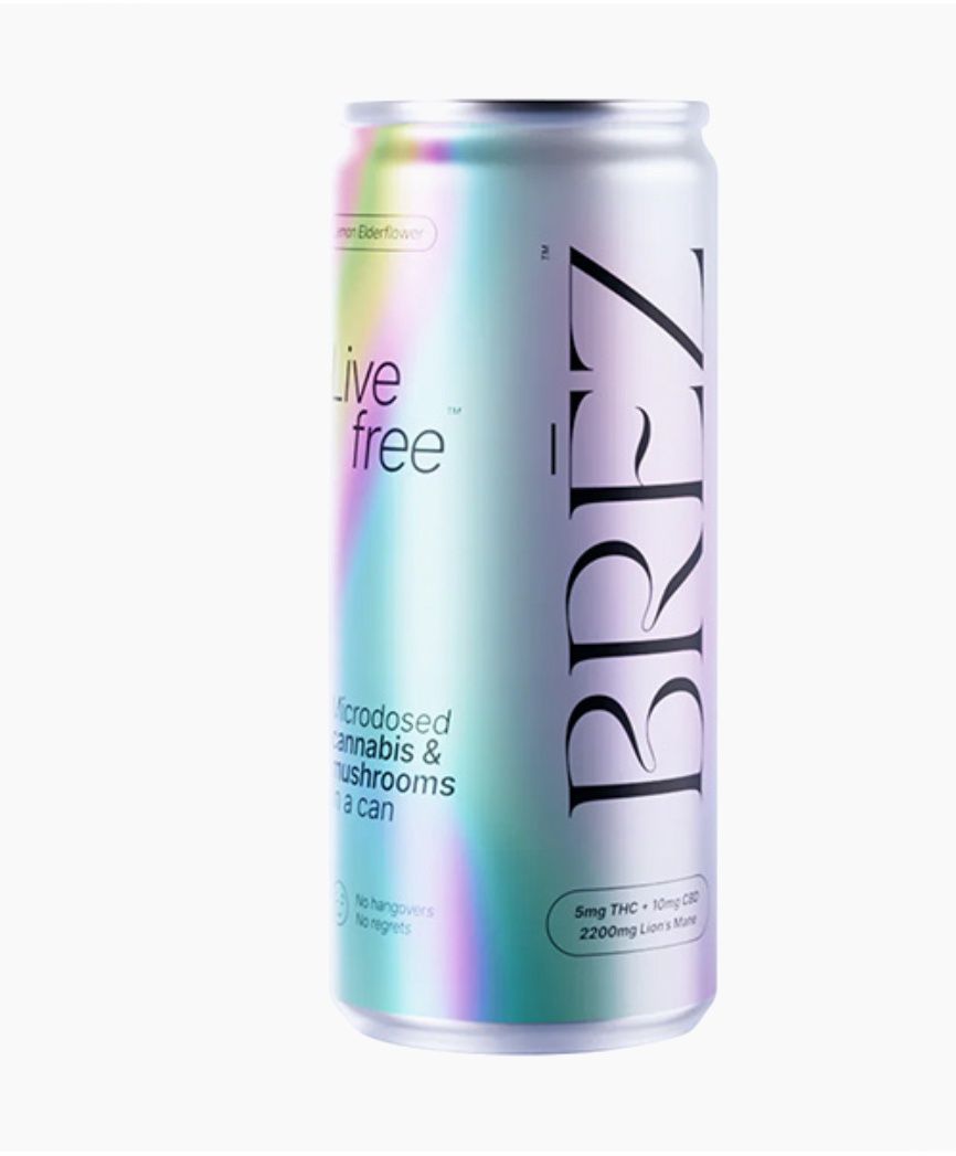 BREZ THC + LION’S MANE DRINK | 12OZ, Flavor:: Lemon Elderflower