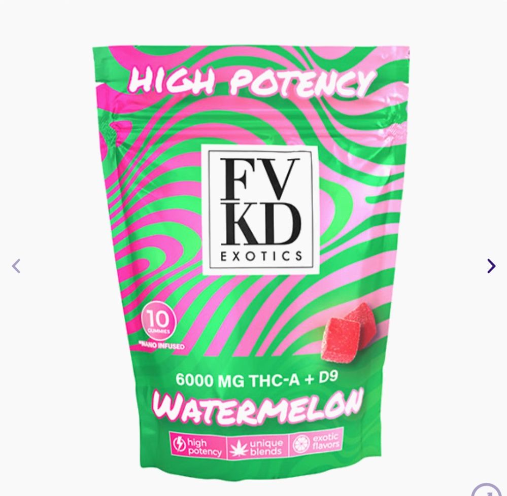 FVKD THC-A + D9 GUMMIES | (10CT) 6000MG, Flavor:: Watermelon
