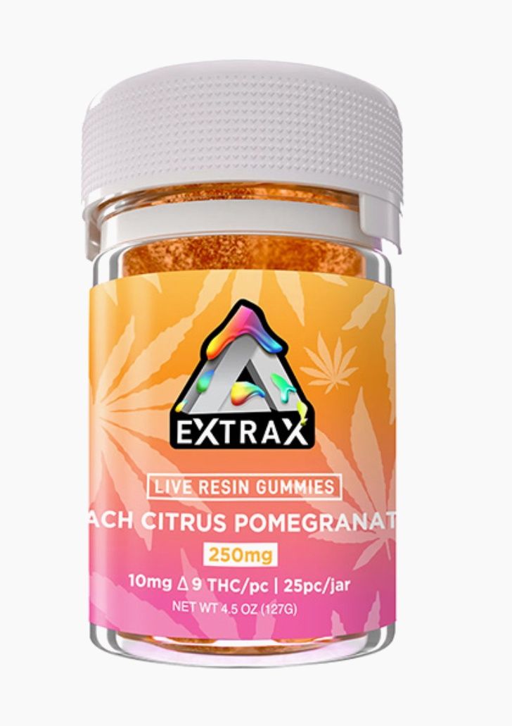 DELTA EXTRAX LIVE RESIN DELTA 9 THC GUMMIES | 25 count, Flavors:: Peach Citrus Pomegranate
