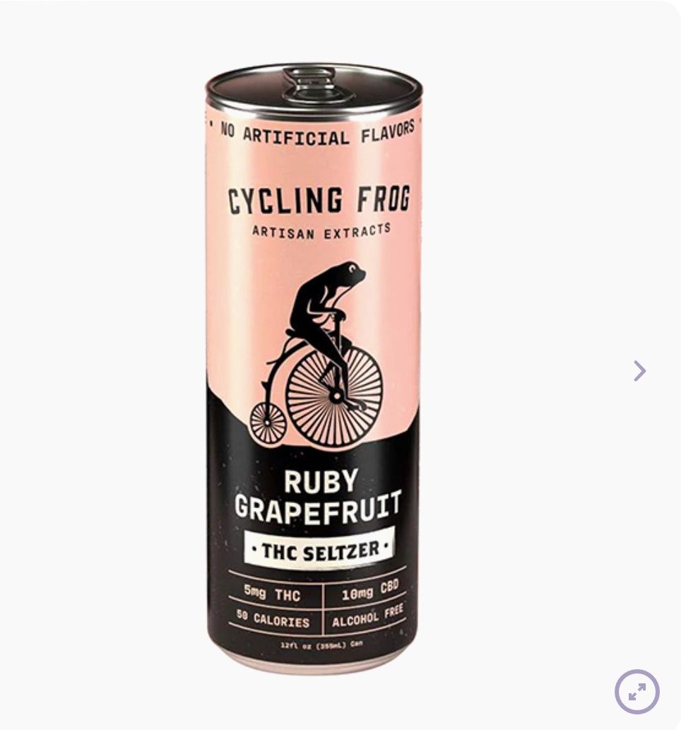 CYCLING FROG THC + CBD SELTZER | (15MG) 12OZ., Flavor:: Ruby Grapefruit