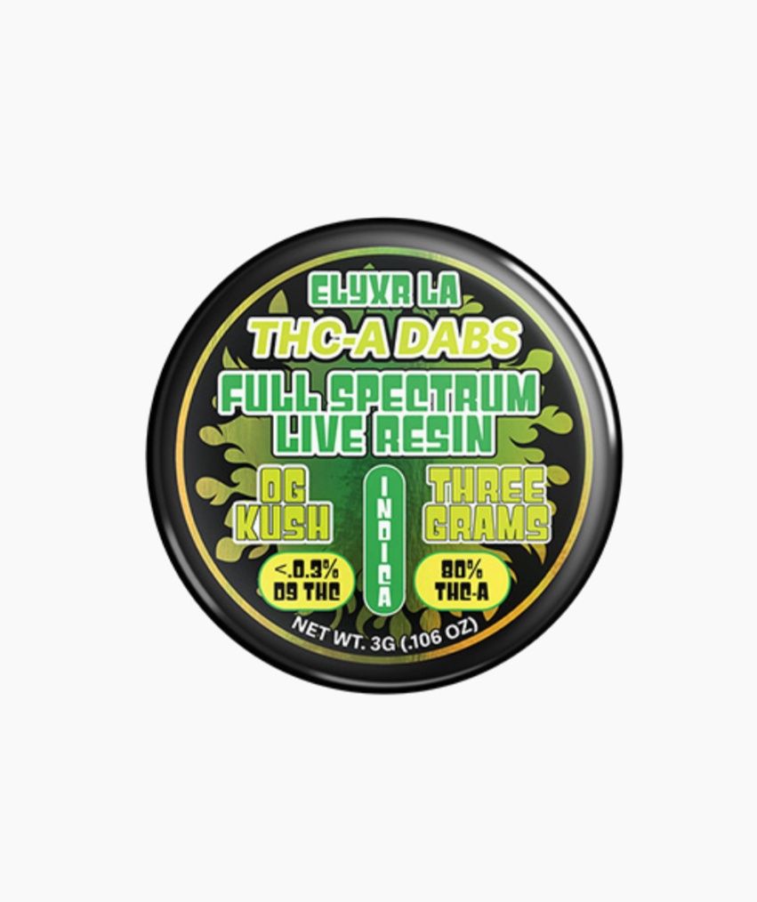 ELYXR THC-A LIVE RESIN DABS | 3G, Strains:: OG Kush - Indica