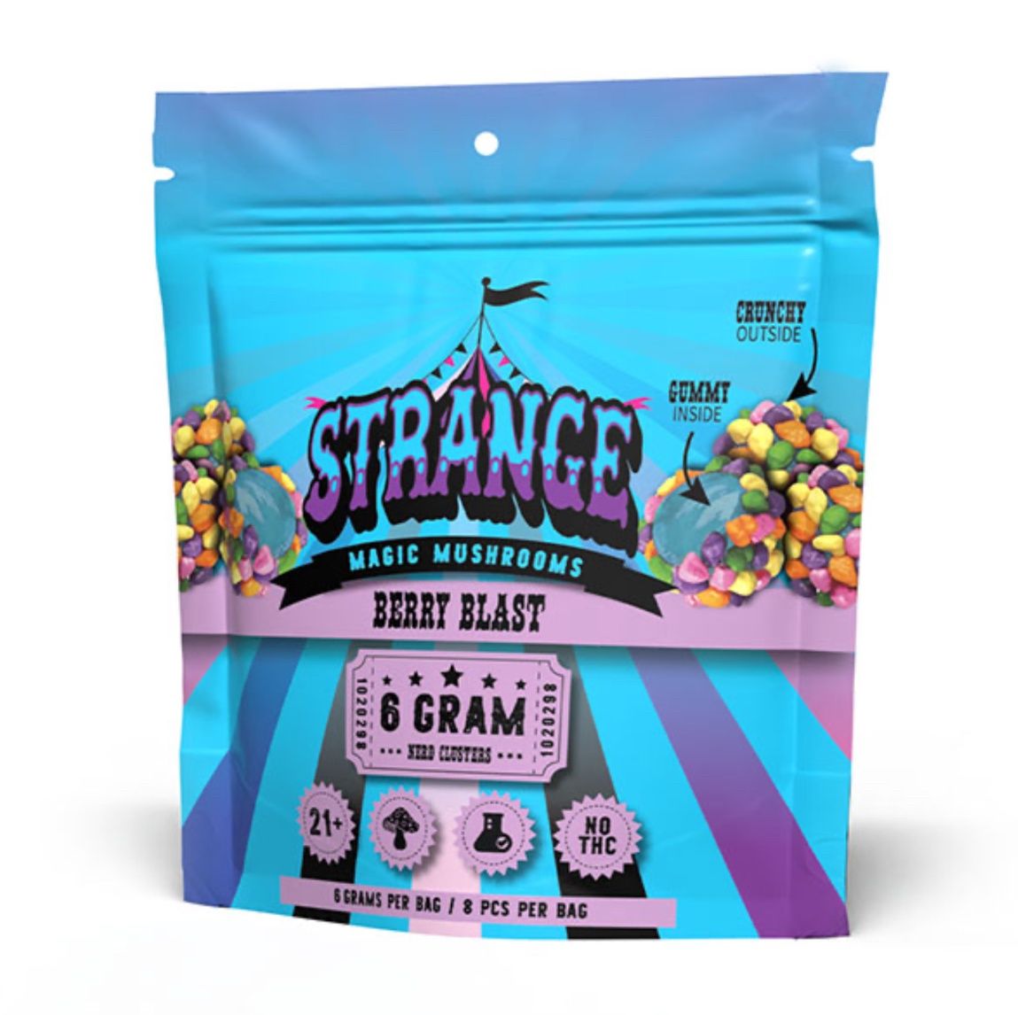 STRANGE MAGIC MUSHROOMS GUMMY CLUSTERS | 6G, Flavor: Berry blast