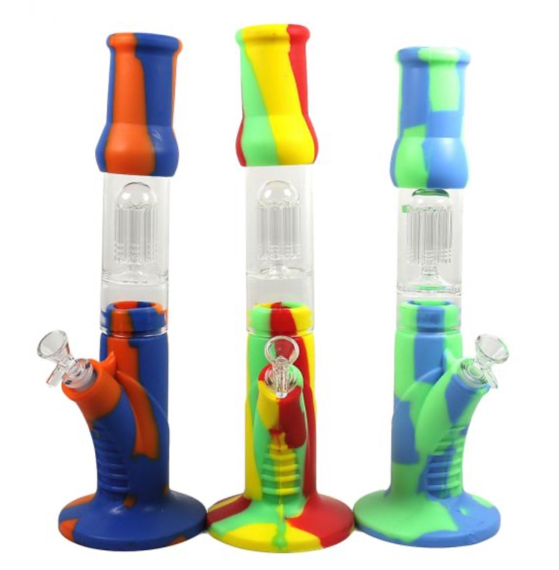 Silicone Bong with Glass Percolator