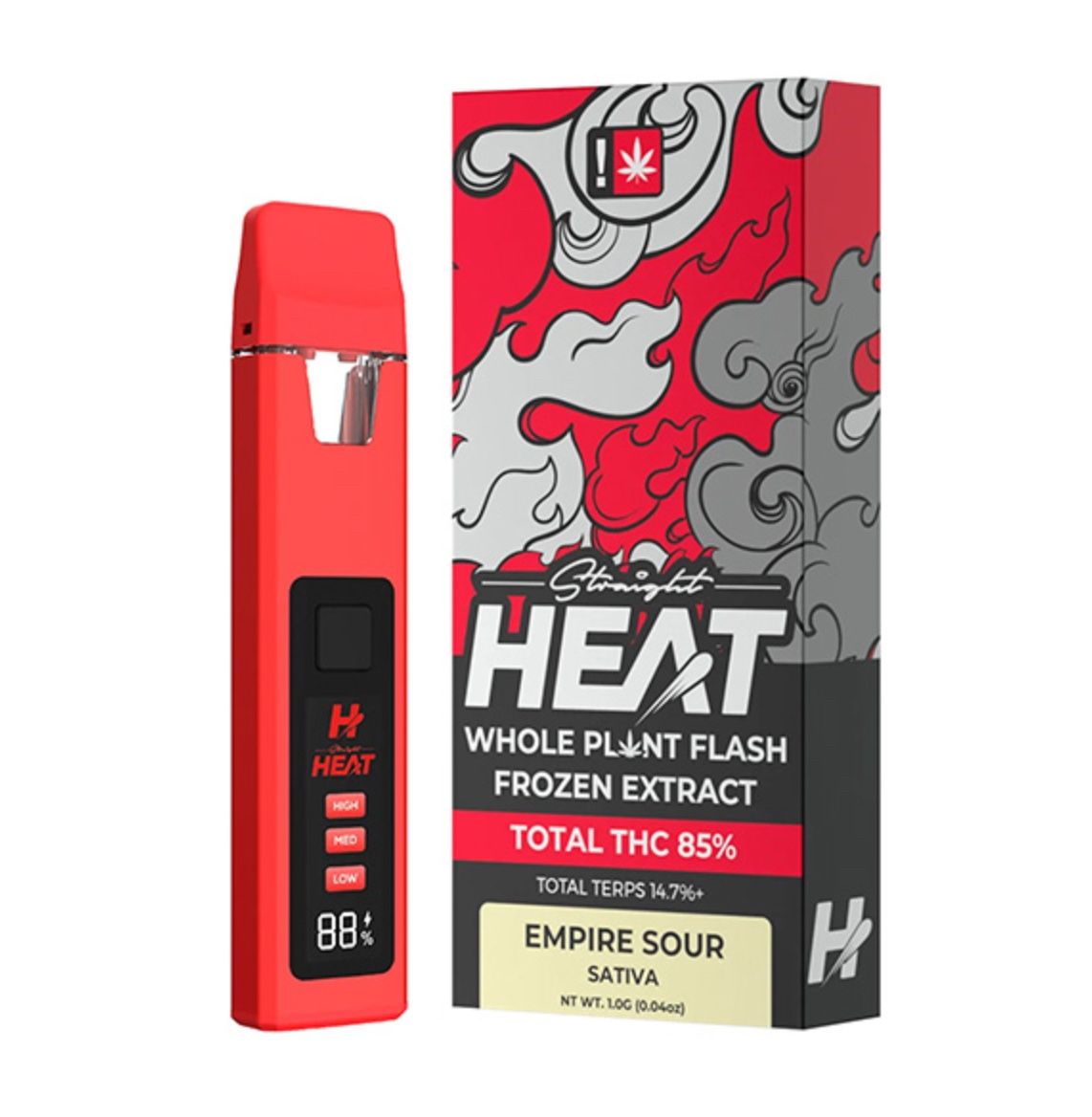 STRAIGHT HEAT DELTA THC DISPOSABLE | 1G, Strain: Empire Sour - Sativa