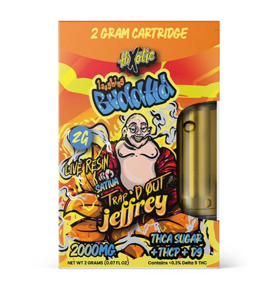 HIXOTIC TRAP’D OUT JEFFREY CARTRIDGE | 2G, Strains:: Laughing Buddha - Sativa