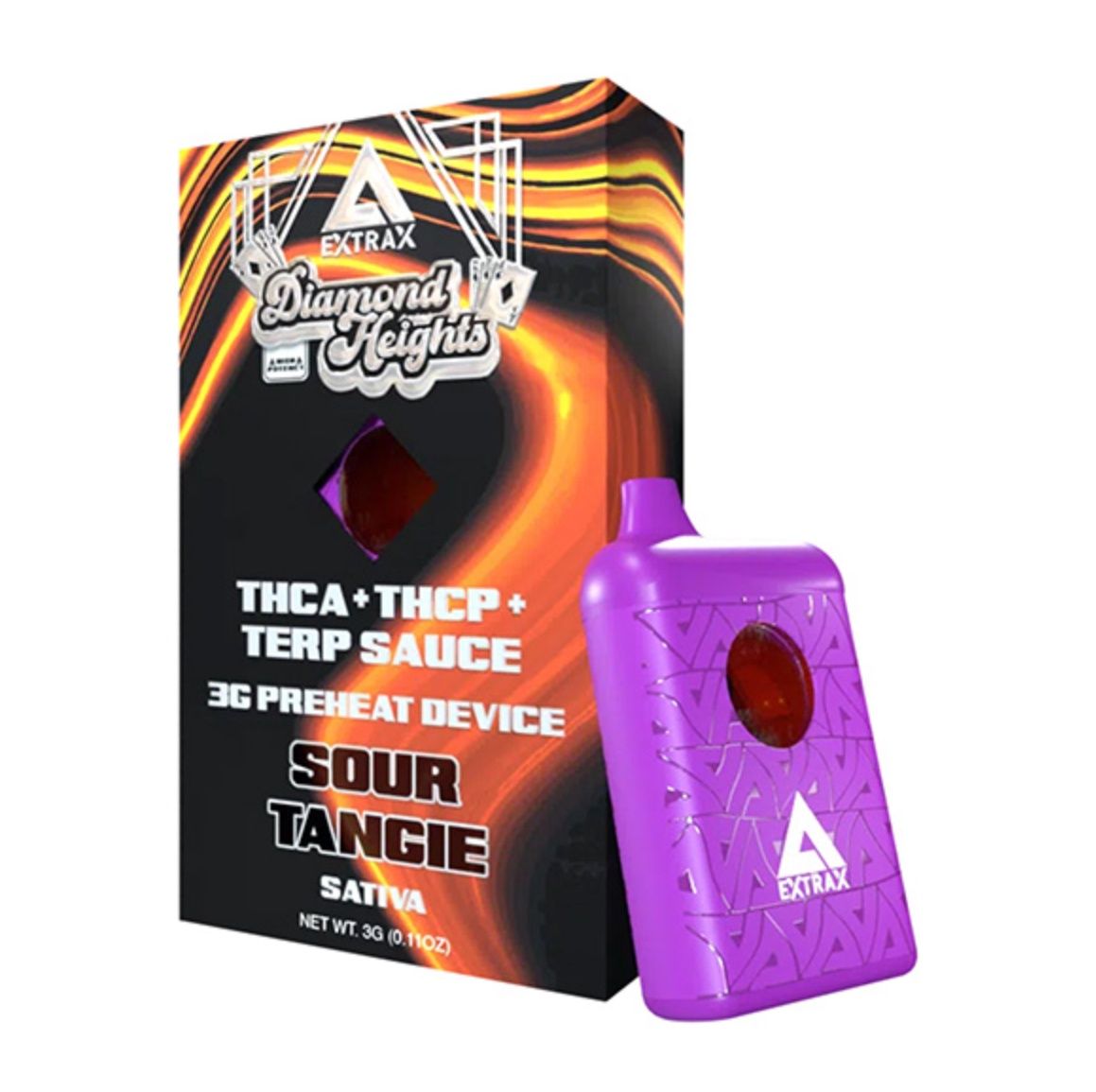 DELTA EXTRAX DIAMOND HEIGHTS DISPOSABLE | 3G, Strains:: Sour Tangie - Sativa