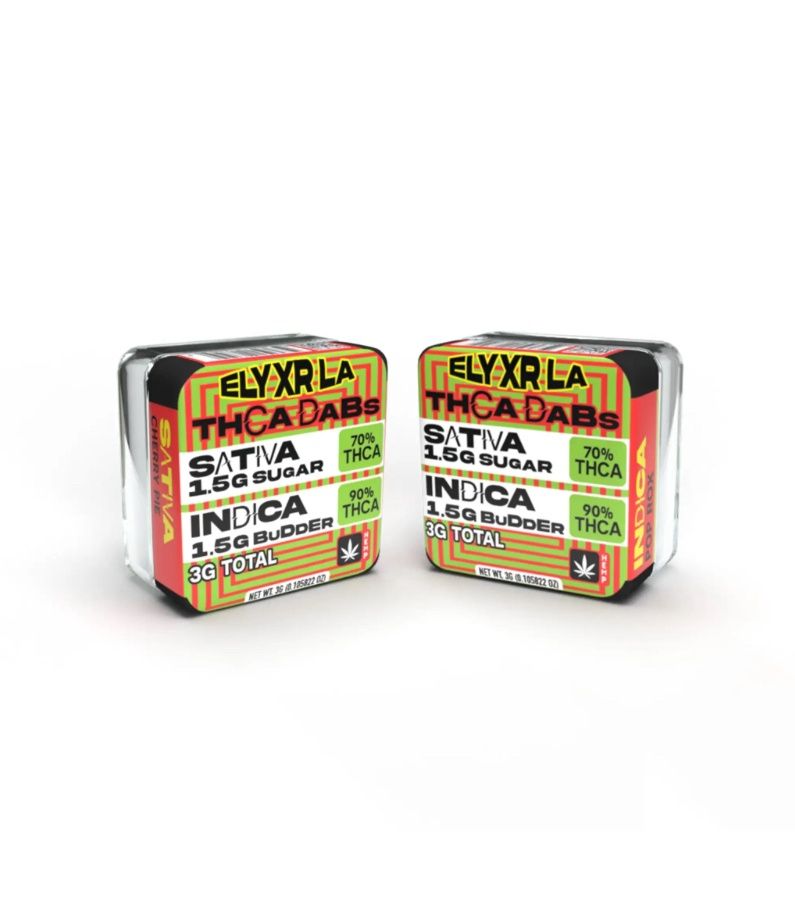 ELYXR THC-A SUGAR &amp; BUDDER COMBO DABS | 3G, Strains:: Cherry Pie ( Sativa) &amp; Pop Rox ( Indica)