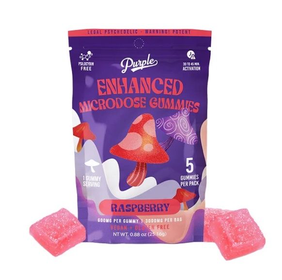 Purple Mushroom Gummies, Flavor: Rasberry