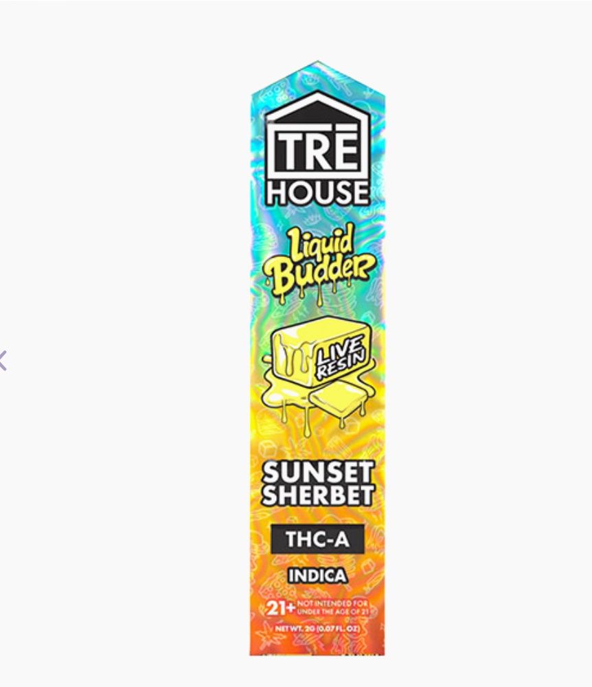 TRĒ HOUSE LIQUID BUDDER THC-A DISPOSABLE | 2G, Strains:: Sunset Sherbet - Indica