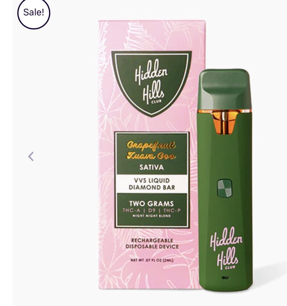 Hidden hills liquid diamonds vape 2g, Flavor: Grapefruit Zuava goo