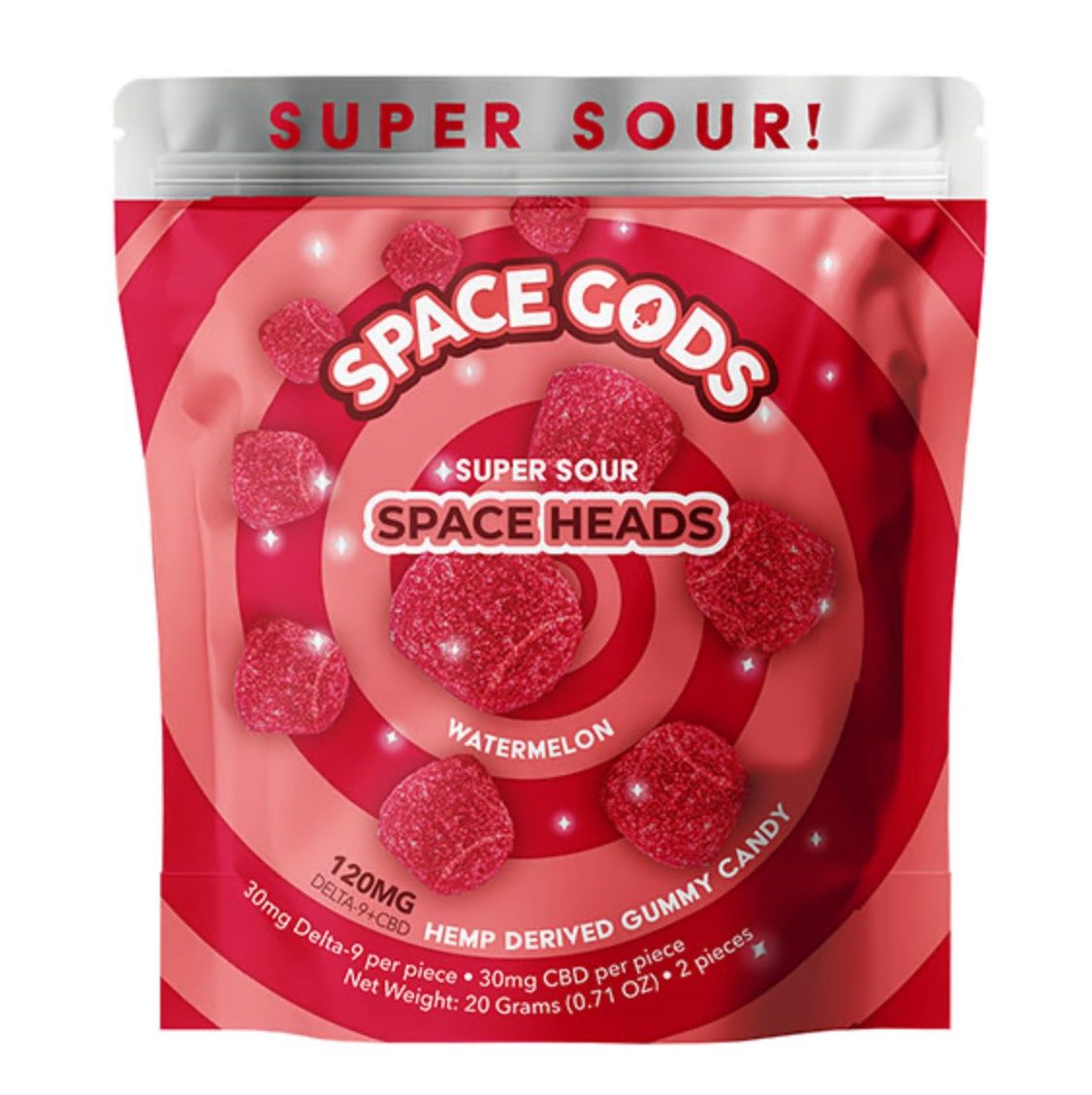 SPACE GODS SOUR SPACE HEADS D9:CBD GUMMIES | (15CT) 900MG, Flavors:: Black Cherry