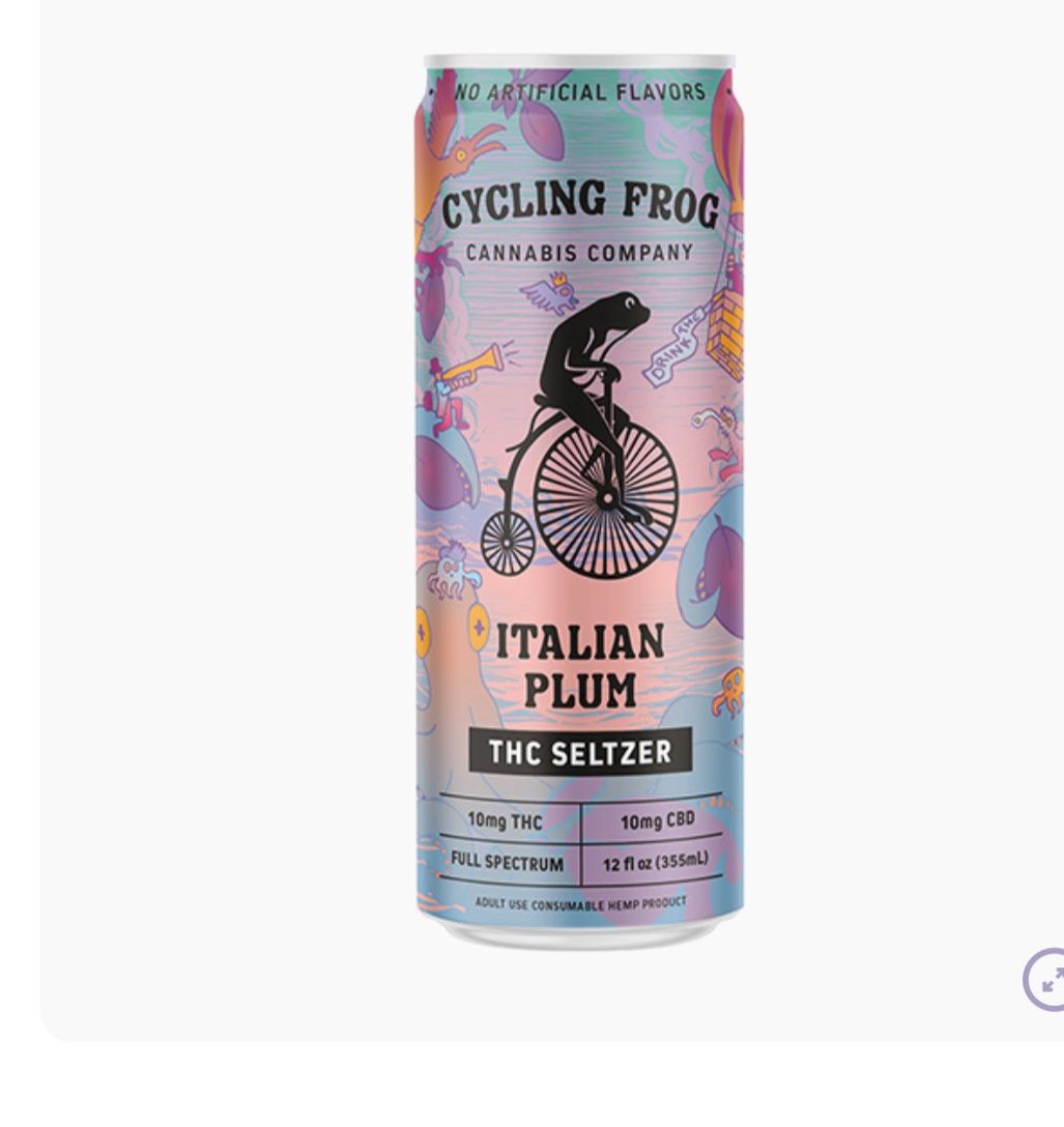 CYCLING FROG DELTA 9 THC + CBD SELTZER – ITALIAN PLUM | (20MG) 12OZ.