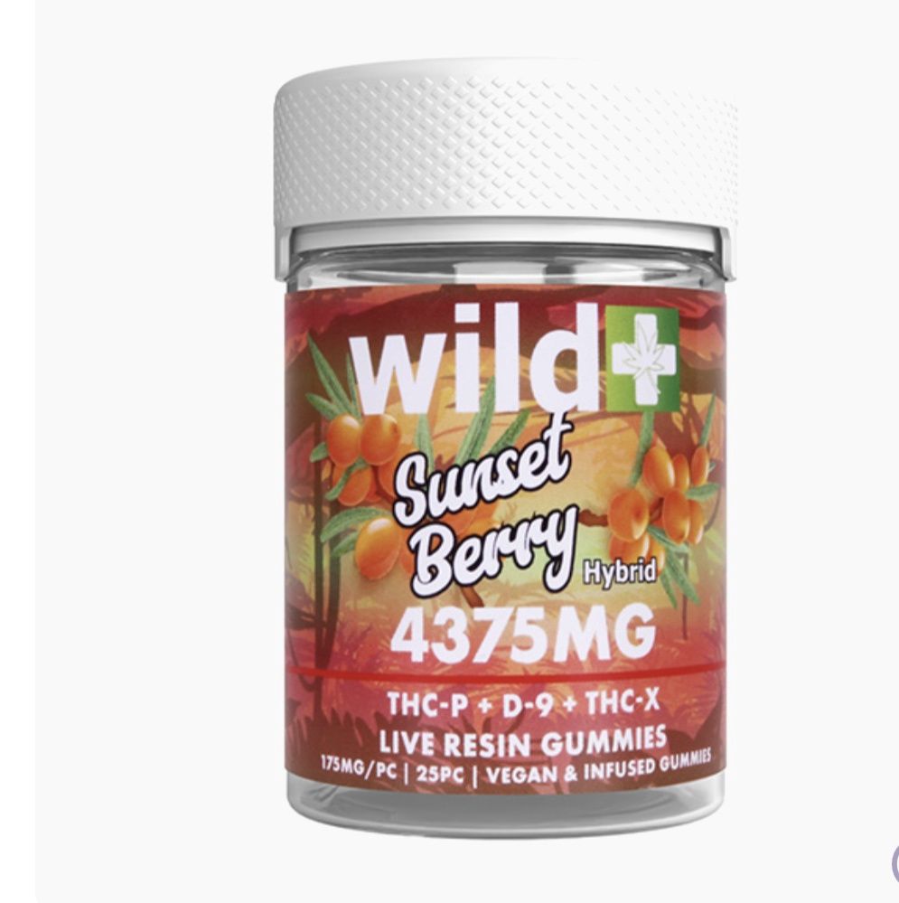 Wild 25mg gummies, Flavor: Sunset berry - hybrid