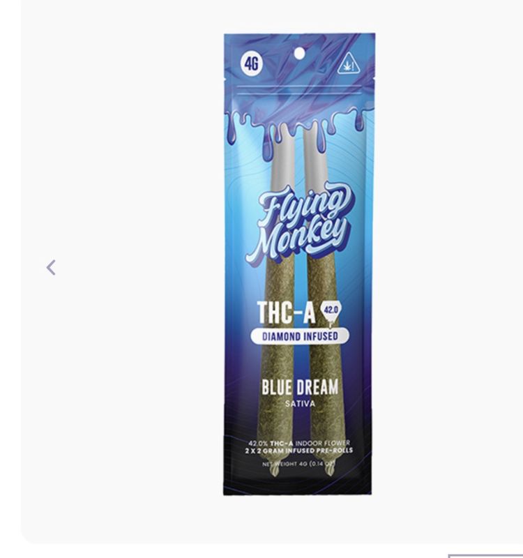 Flying Monkey THC-A Diamond Infused Pre-Roll 2 pack 4grams