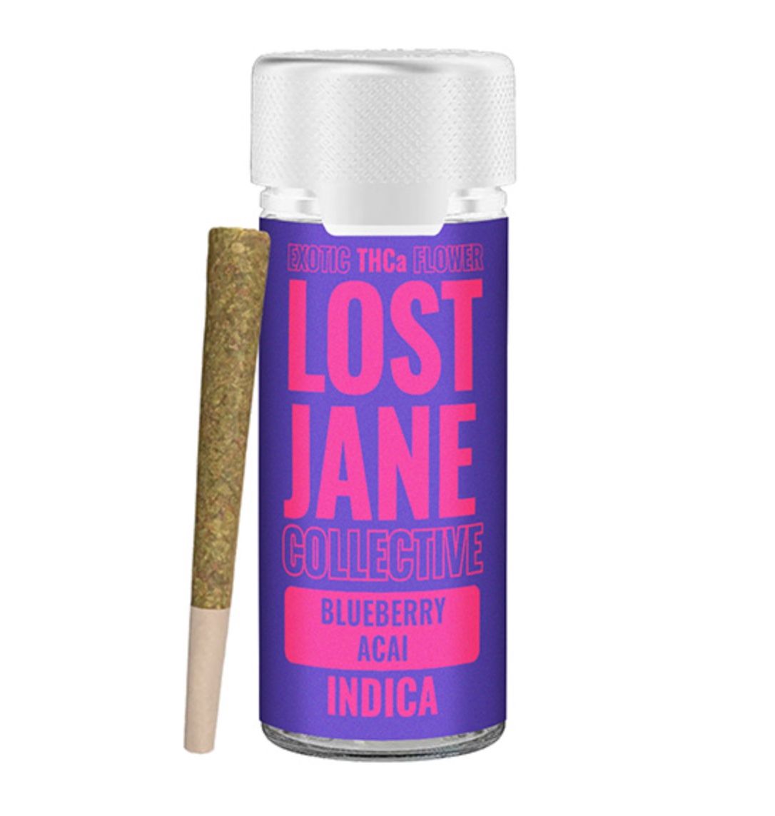 LOST JANE THCA PRE-ROLLS | (5CT) 5G, Strains:: Blueberry Açaí - Indica