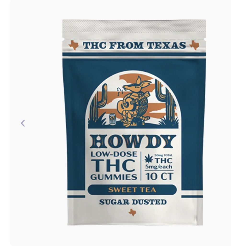 HOWDY LOW DOSE SUGAR DUSTED D9 GUMMIES | (10CT) 50MG, Flavor: Sweet tea