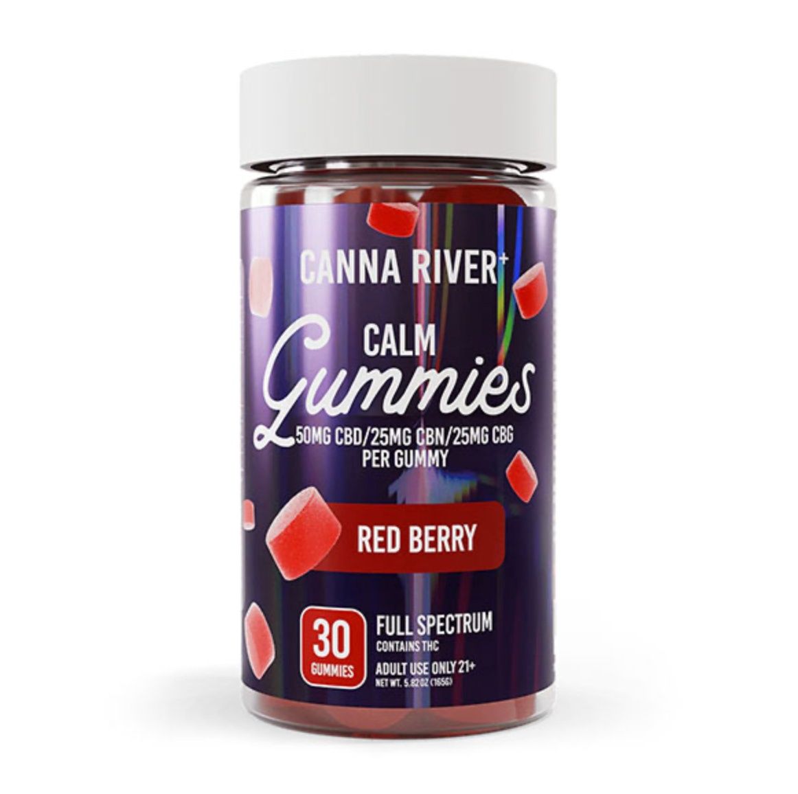 CANNA RIVER FULL SPECTRUM CALM GUMMIES | 30 COUNT, Flavor:: Red Berry