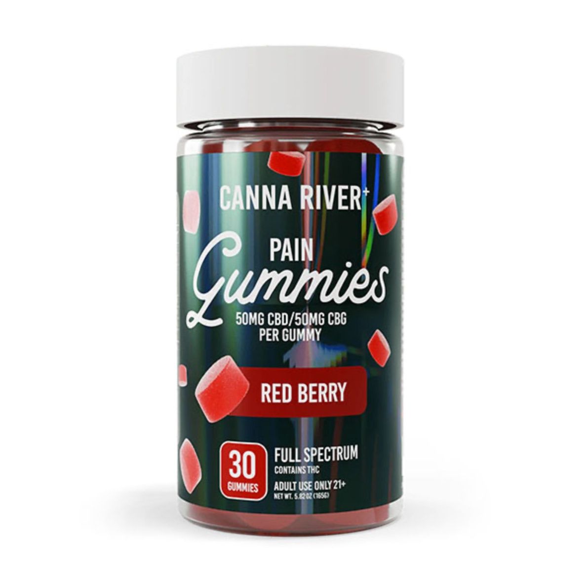 CANNA RIVER FULL SPECTRUM PAIN GUMMIES | 30 COUNT, Flavor:: Red Berry