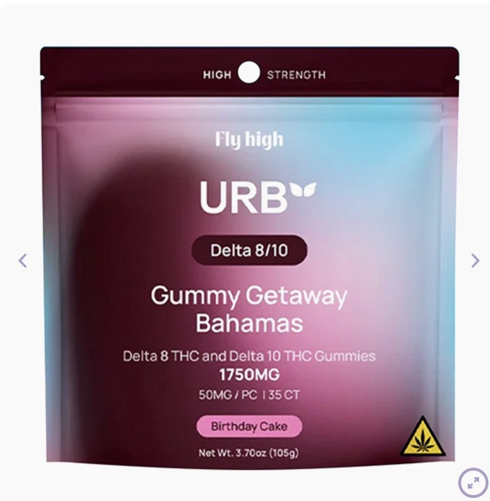 URB D8 + D10 VEGAN GUMMIES | 1750MG, Flavor: Birthday cake