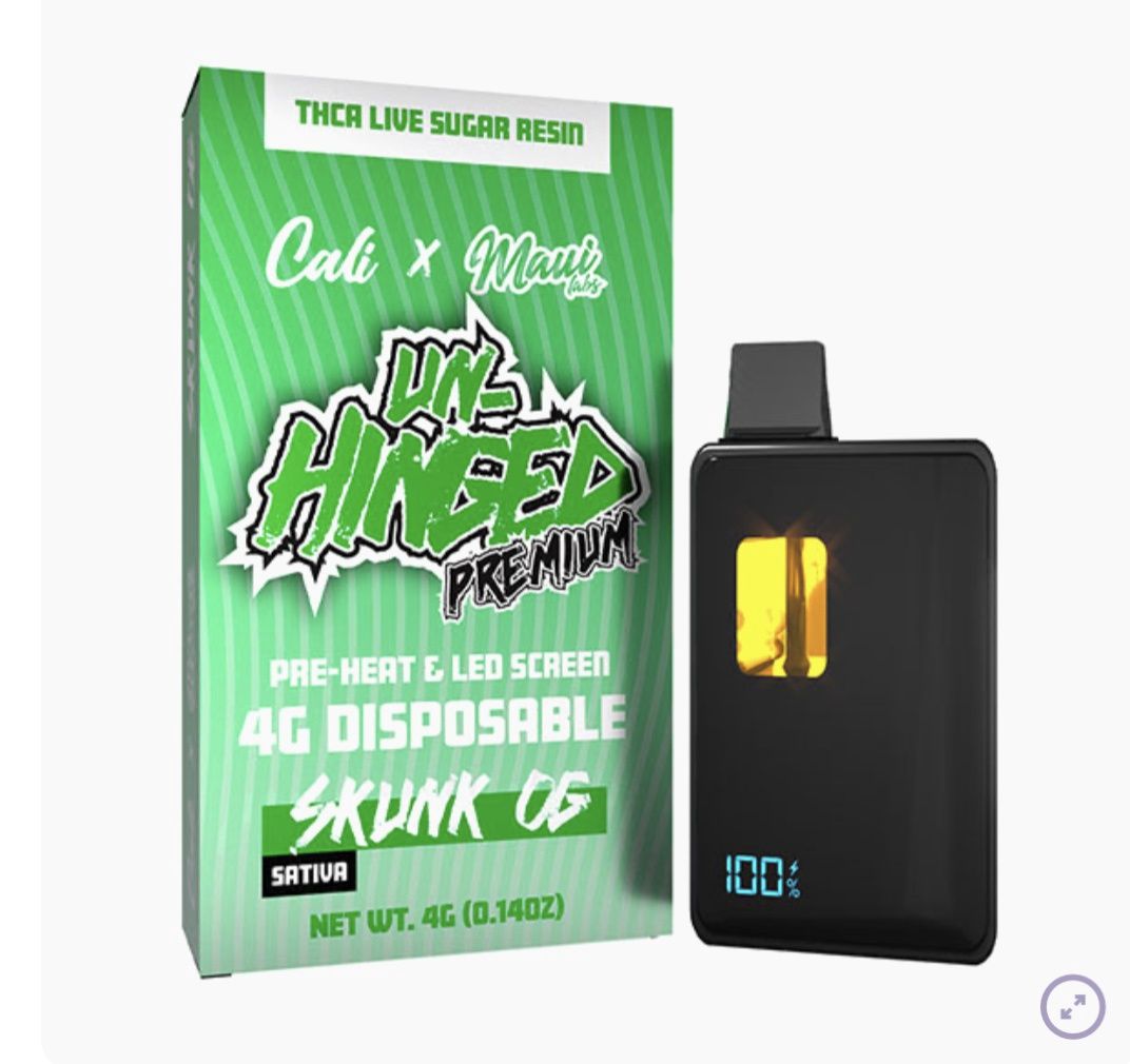 cali x maui labs unhinged premium disposable 4g, Flavor: Skunk OG - sativa