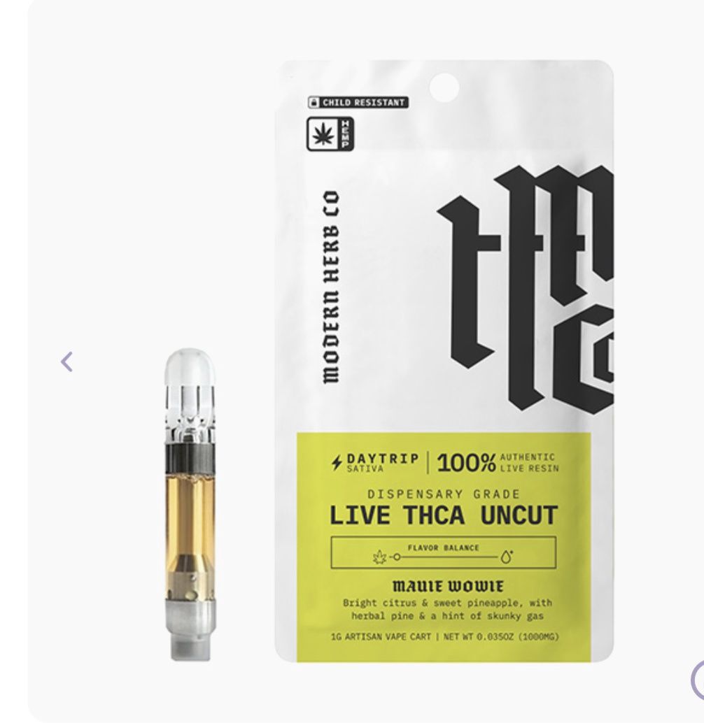 MODERN HERB CO LIVE THCA UNCUT 510 CARTRIDGE | 1G, Flavor: Lemon OG - indica