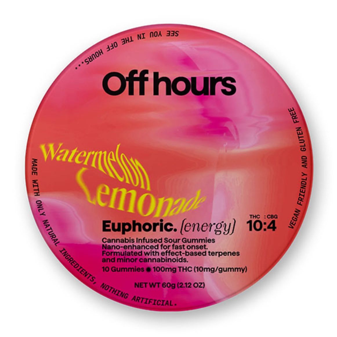 OFF HOURS HEMP (10CT), Strains:: EUPHORIC ENERGY GUMMIES | (10CT) 140MG