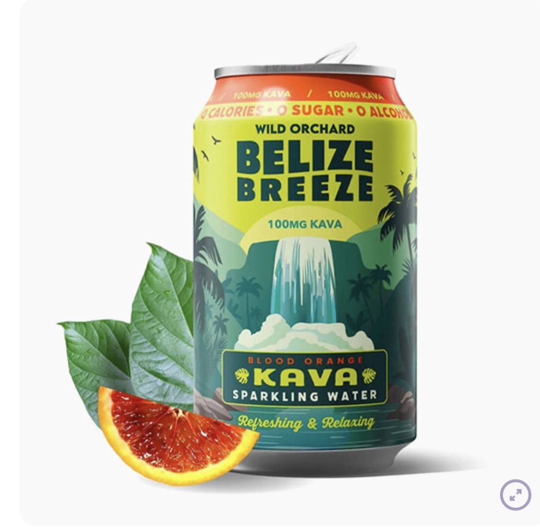 WILD ORCHARD BELIZE BREEZE – BLOOD ORANGE KAVA SPARKLING WATER | 100MG KAVA | 12OZ CAN