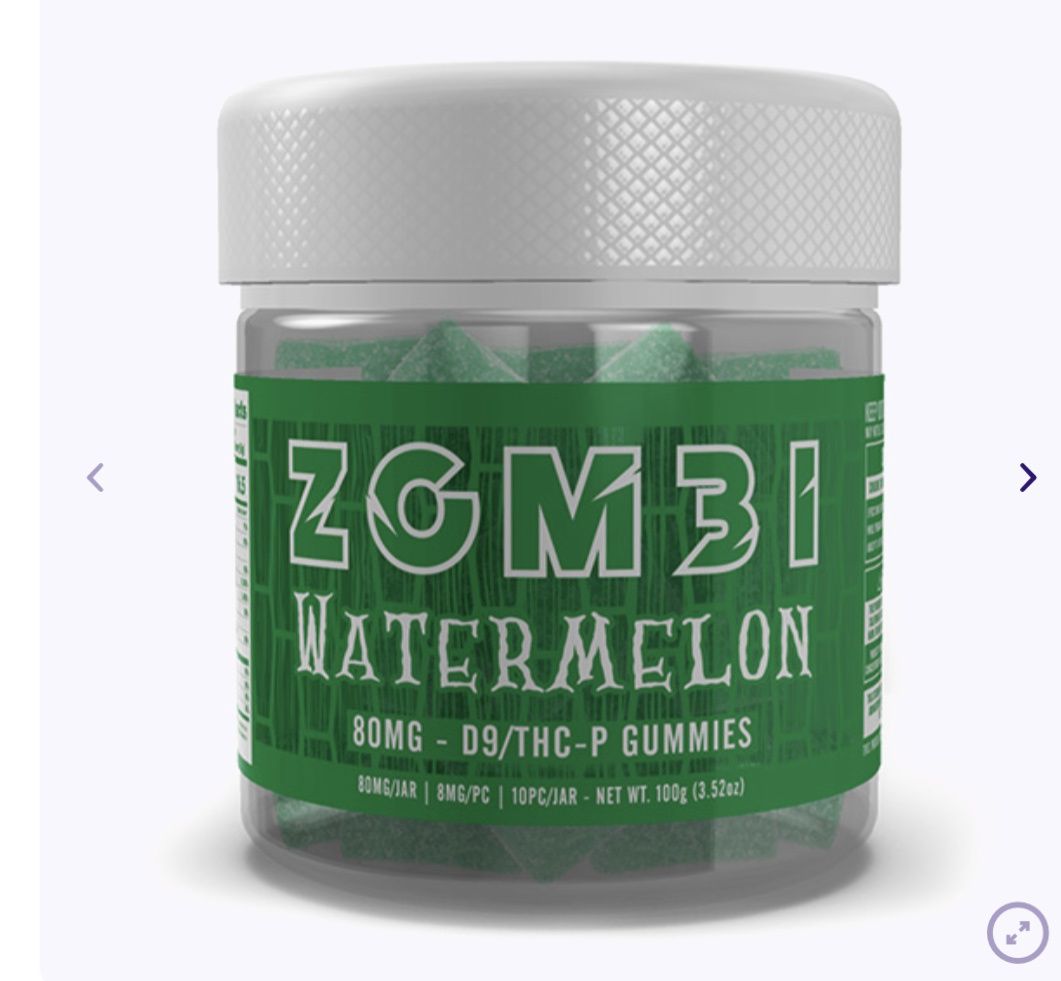 Zombi Louisiana Compliant D9 + THC-P Gummies | (10ct) 80mg, Flavor: Watermelon