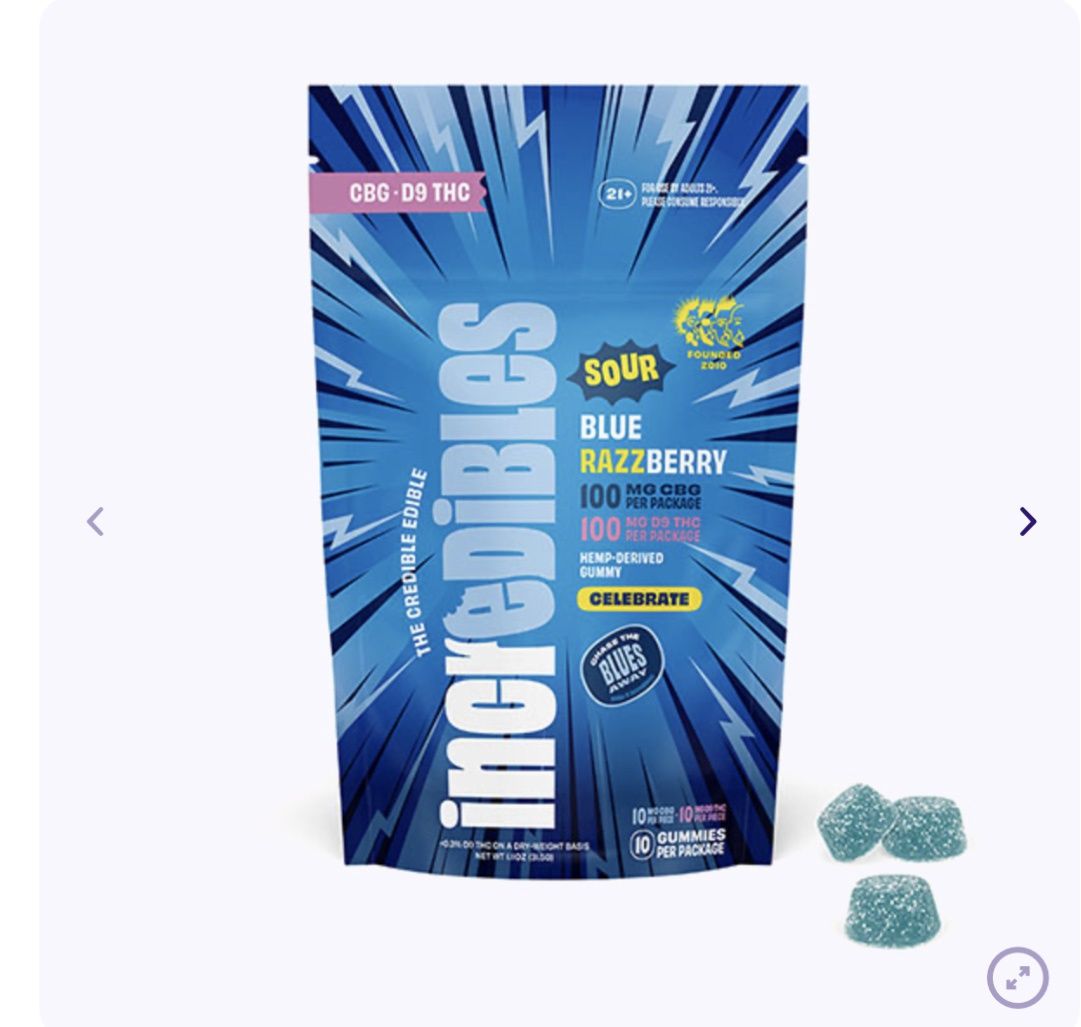 Incredibles 10mg CBG 10mg THC, Flavor: Blue razz