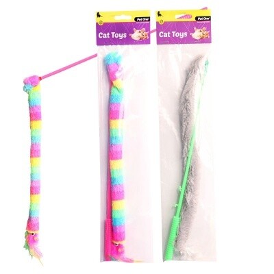 Pet One Cat Wand - Tail with Bell Multi Colour