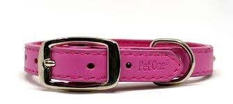 Pet One Leather Buckle Collar - Pink
