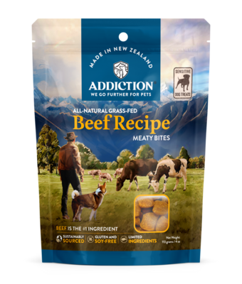 Addiction Meaty Bites Dog Treats - Beef
