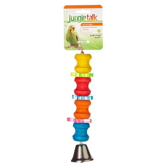 Jungle Talk Jingle Acrylic Bird Toy, Size: Medium